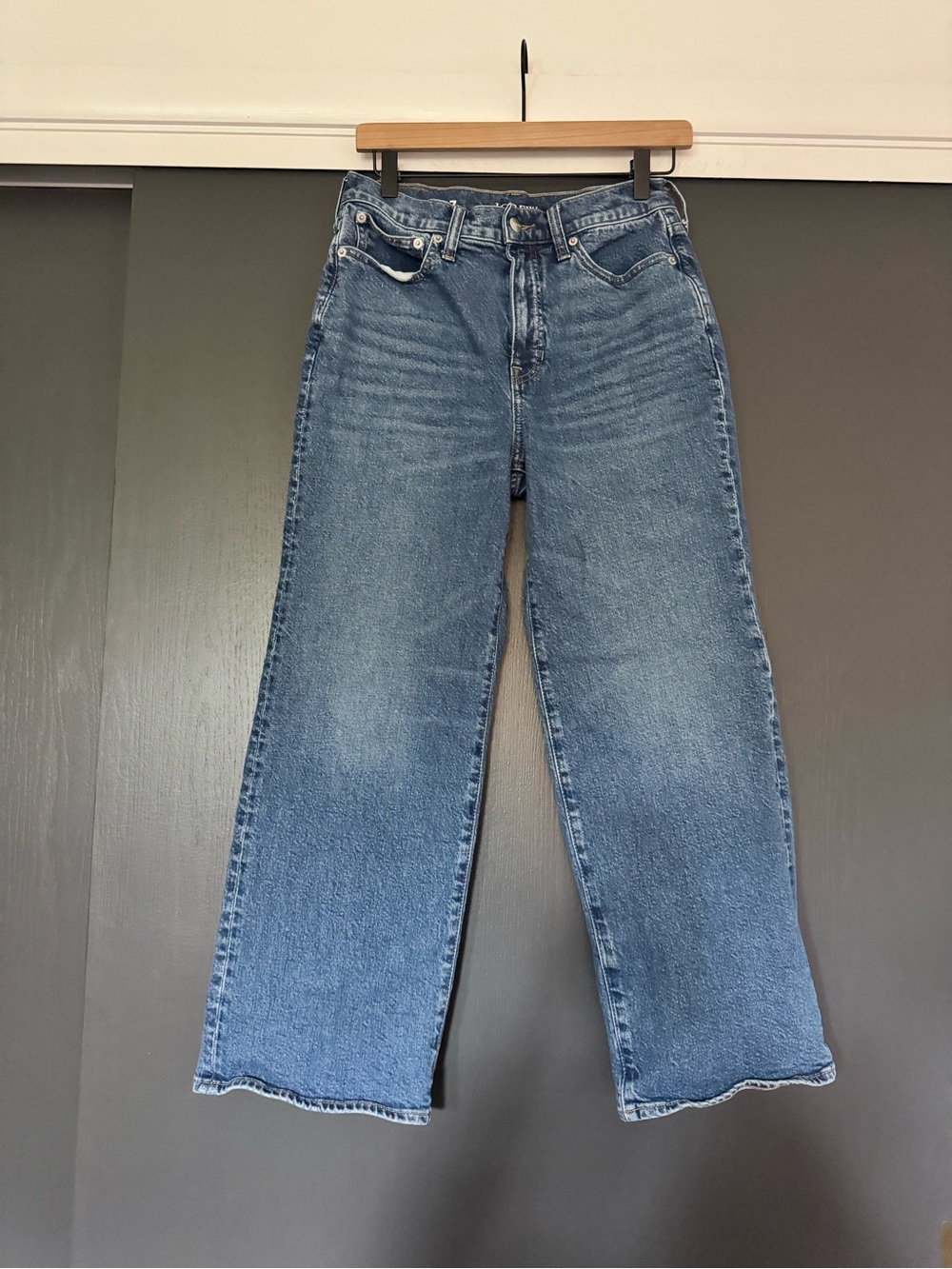 J Crew '96 Slim‎ Wide Leg Denim Jeans Cropped sz 27